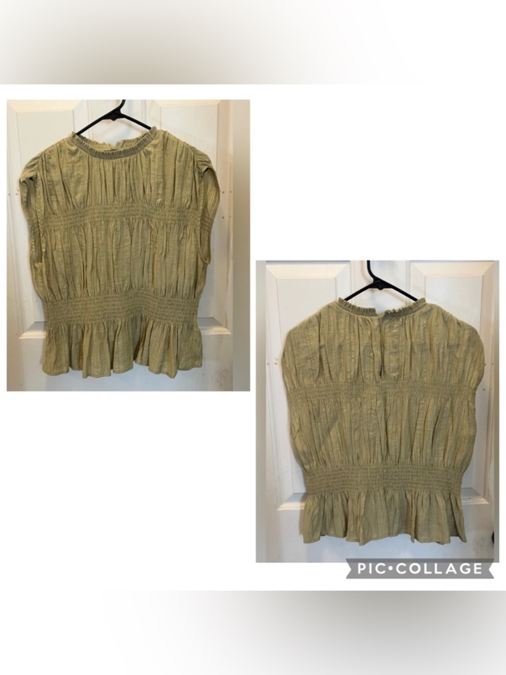 LIKE NEW H&M Women’s Crepe Capped Sleeved Peplum Top - Sz Medium